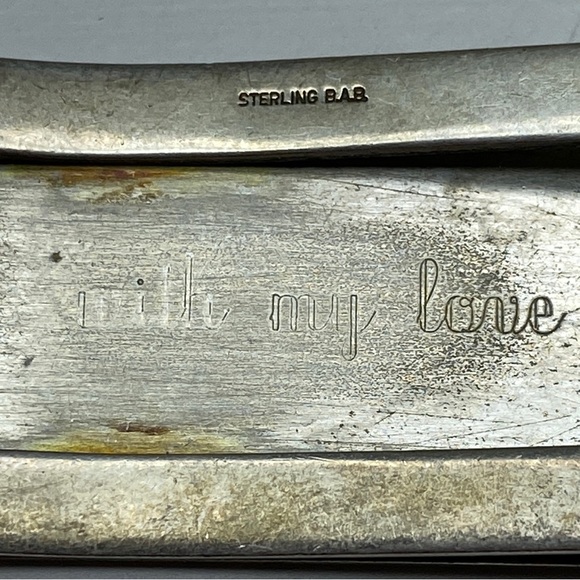 Vintage Engraved Sterling Silver Money Clip Emgraved W.M.B. Made by B.A.B. - Picture 8 of 11